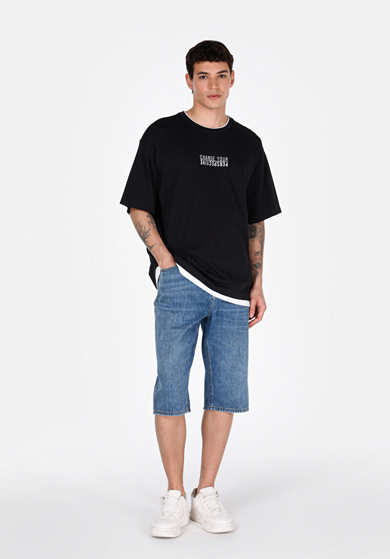 Показати інформацію про Футболка З Коротким Рукавом Чоловіча Чорна  Cl1073989