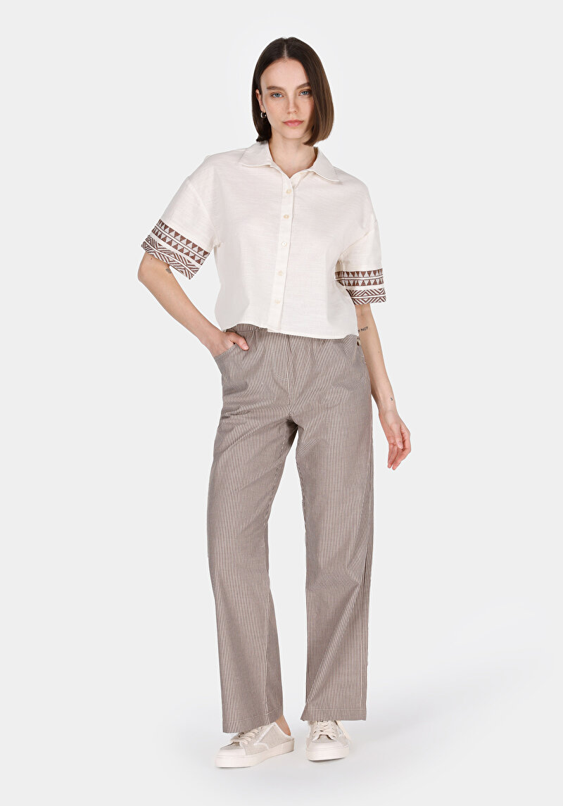 Показати інформацію про Сорочка З Коротким Рукавом Жіноча Бежева  Cl1073356