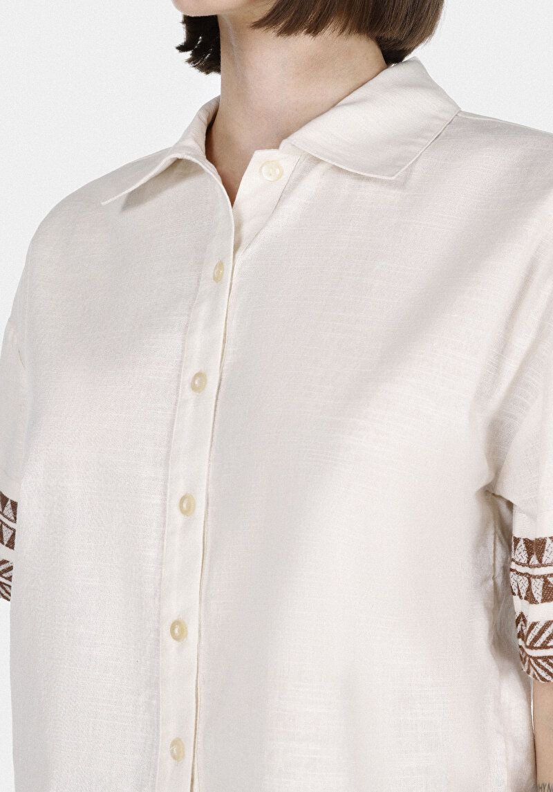 Зображення Сорочка З Коротким Рукавом Жіноча Бежева Cl1073356