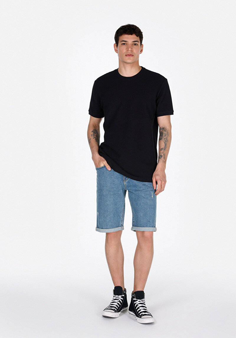 Показати інформацію про Футболка З Коротким Рукавом Чоловіча Чорна  Cl1074681