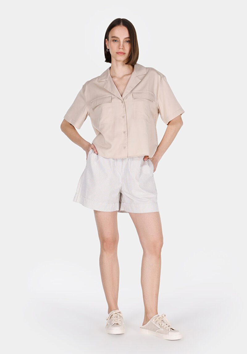 Зображення Сорочка З Коротким Рукавом Жіноча Бежева Cl1074532