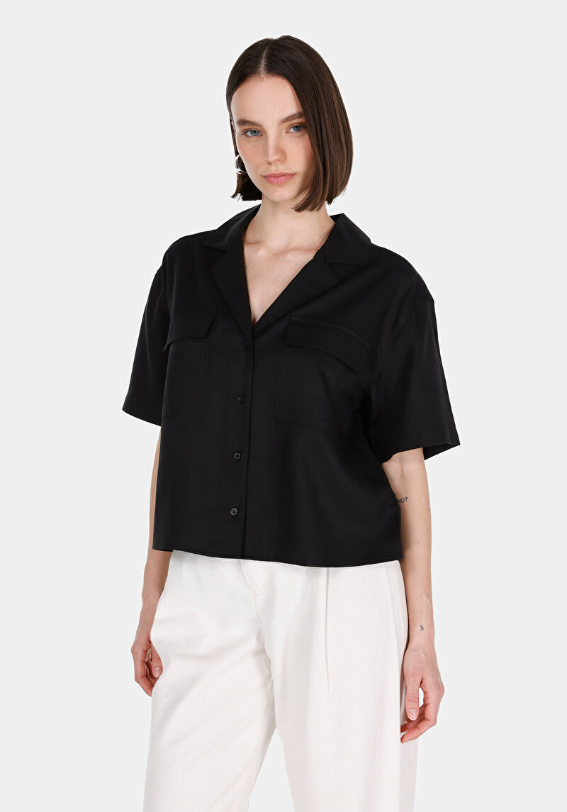 Зображення Сорочка З Коротким Рукавом Жіноча Чорна  Cl1074532
