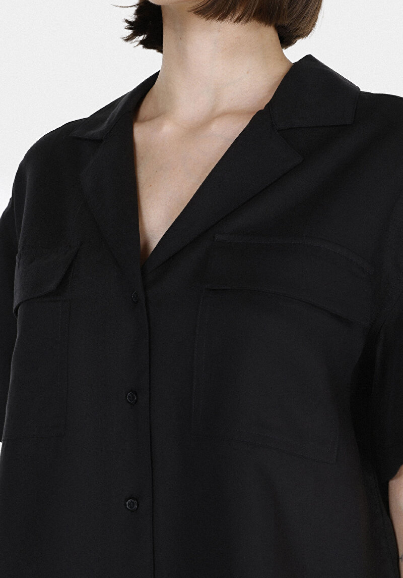 Показати інформацію про Сорочка З Коротким Рукавом Жіноча Чорна  Cl1074532