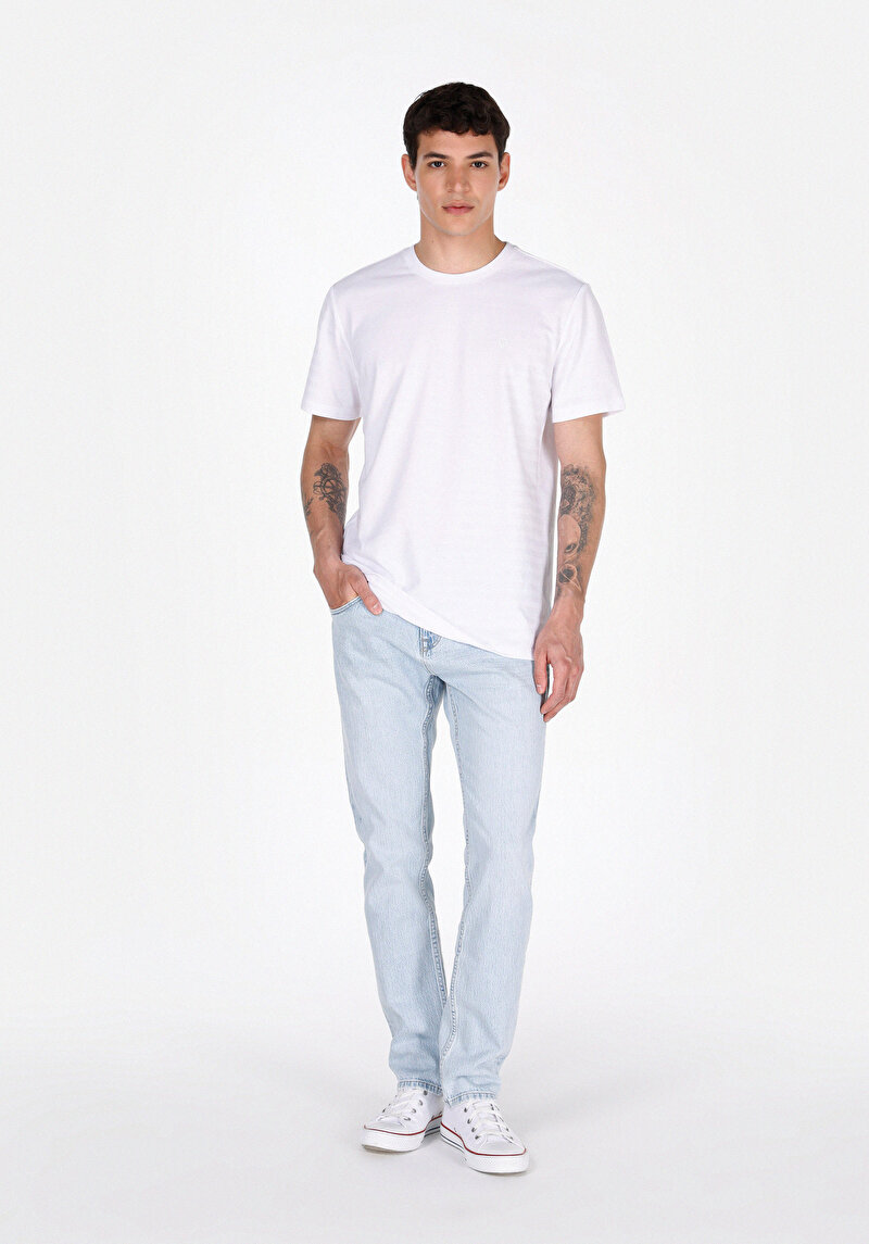 Зображення 044 Karl Джинси Чоловічі Блакитні Прямого Крою Cl1074739