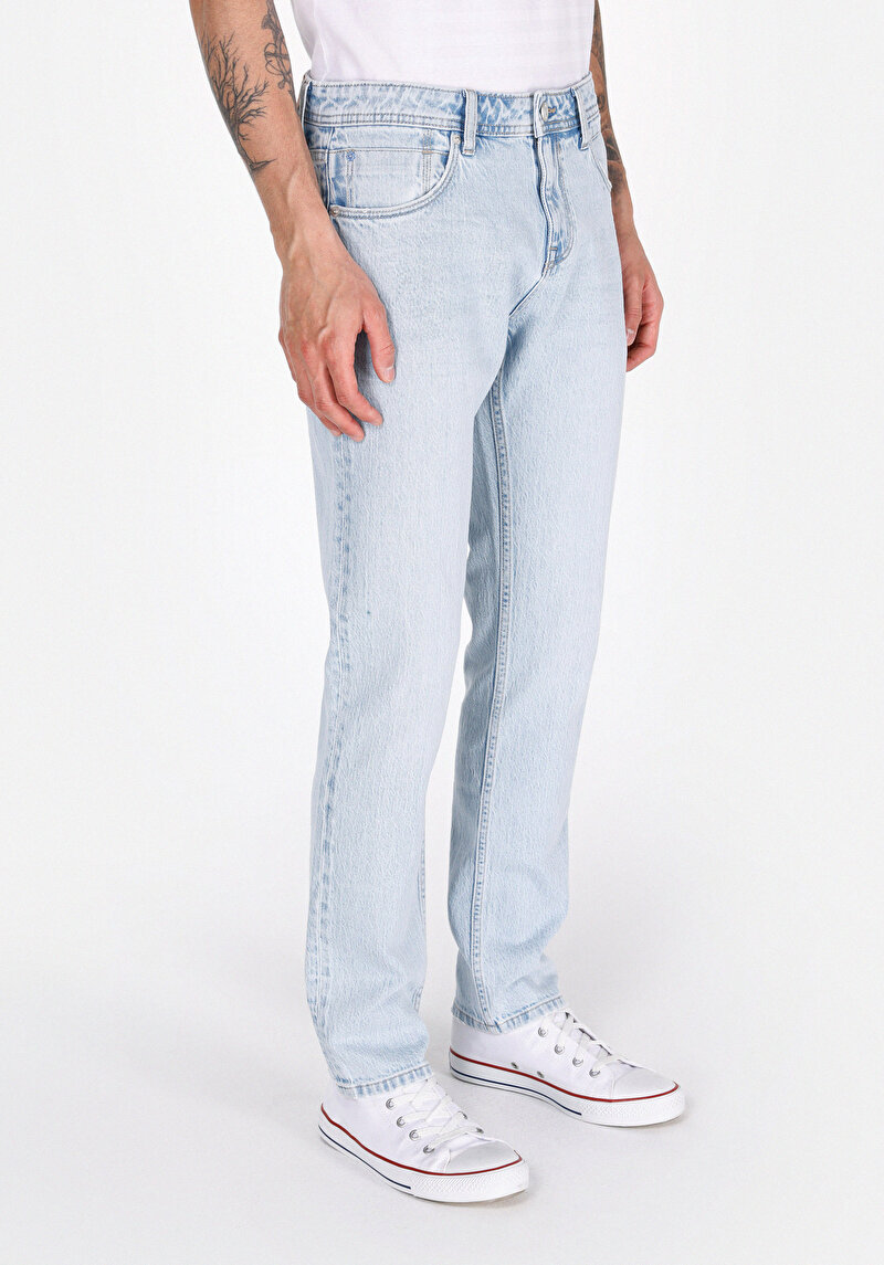Зображення 044 Karl Джинси Чоловічі Блакитні Прямого Крою Cl1074739