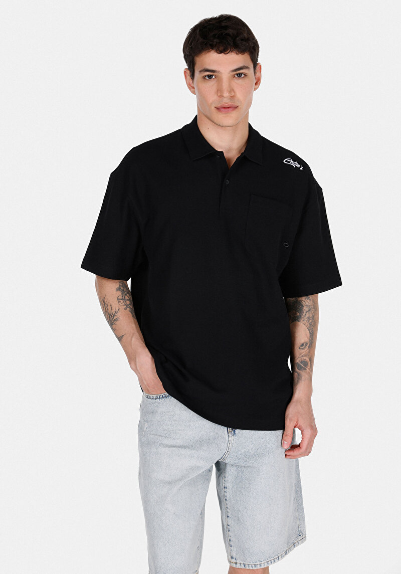 Зображення Поло З Коротким Рукавом Чоловіче Чорне  Cl1073162