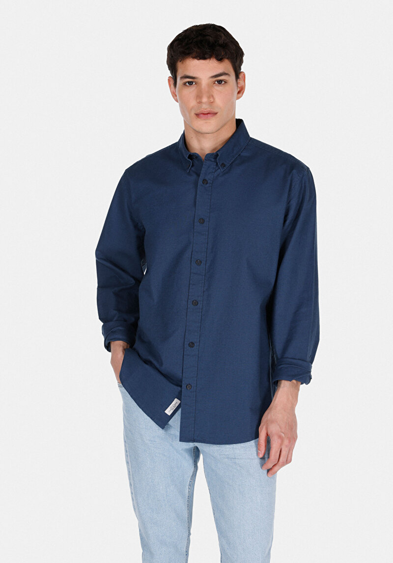 Зображення Сорочка З Довгим Рукавом Чоловіча Синя Cl1074489