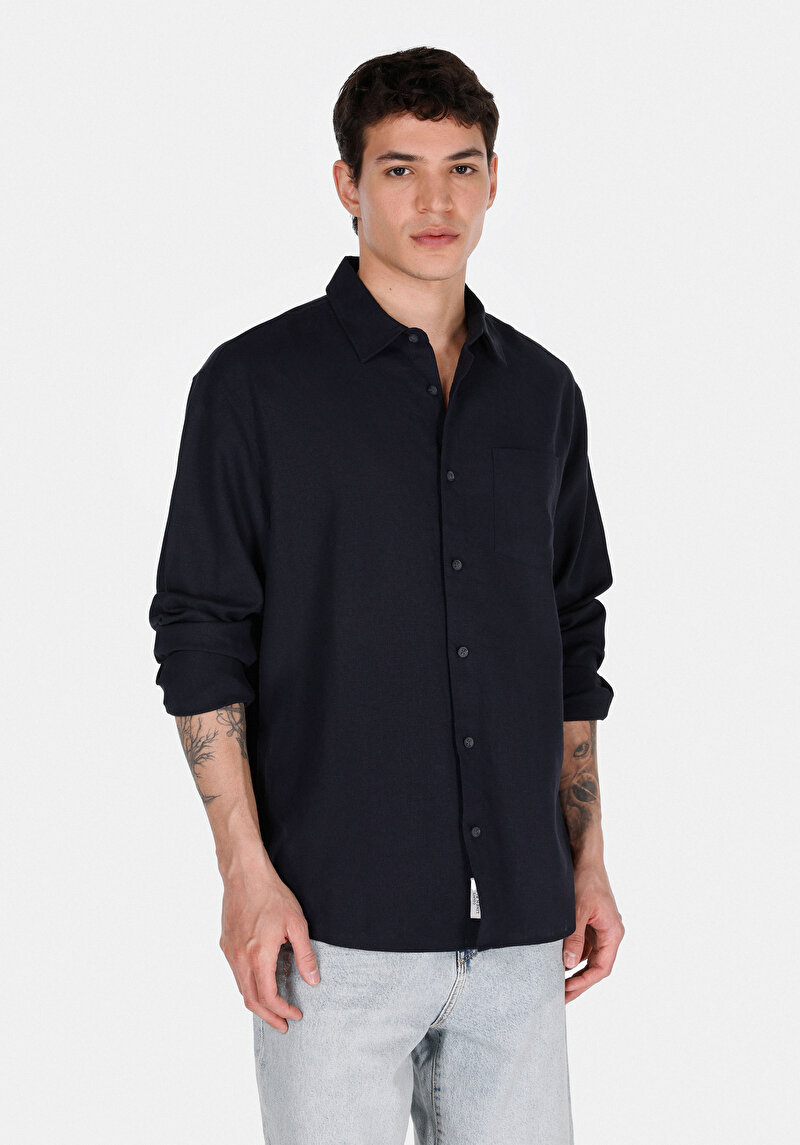 Зображення Сорочка З Довгим Рукавом Чоловіча Синя Cl1074490