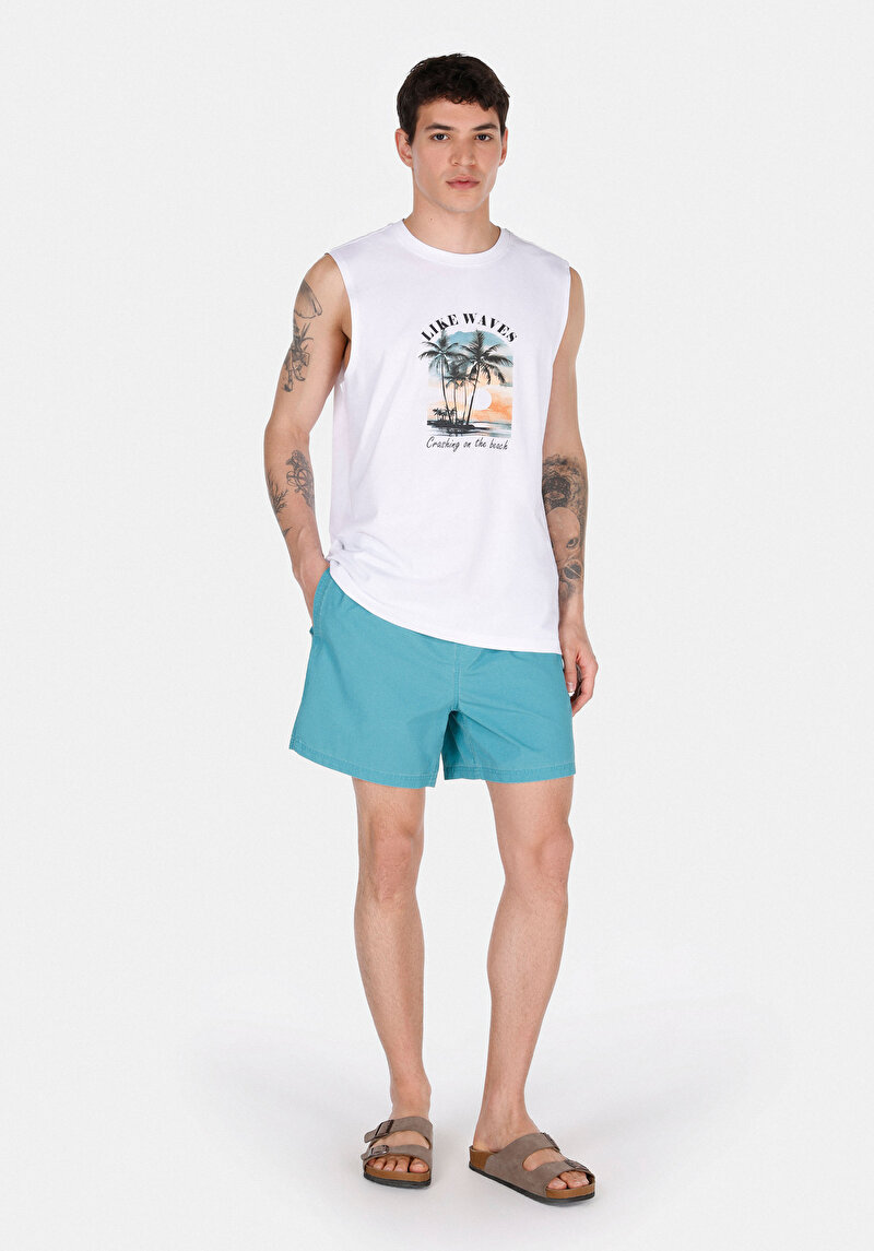 Показати інформацію про Шорти Пляжні Чоловічі Блакитні  Cl1074688