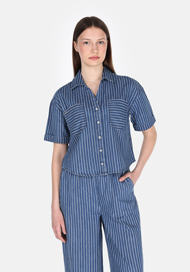 Зображення 490 Arina Сорочка З Коротким Рукавом Жіноча Блакитна Cl1074970