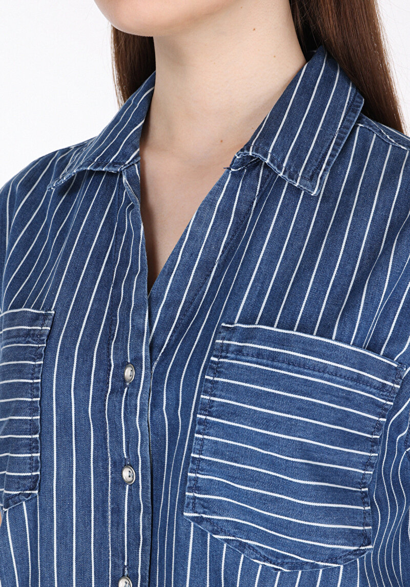 Показати інформацію про 490 Arina Сорочка З Коротким Рукавом Жіноча Блакитна  Cl1074970