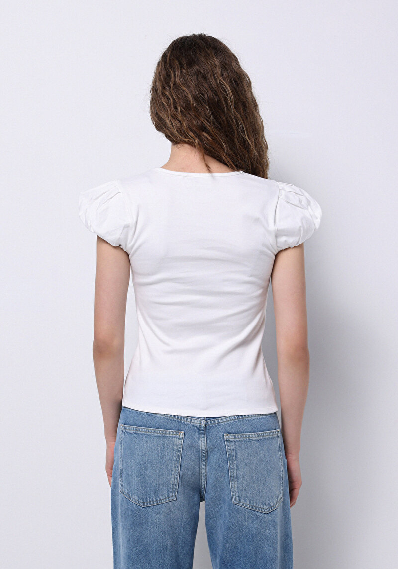 Показати інформацію про Блуза З Коротким Рукавом Жіночий Біла  Cl1072542