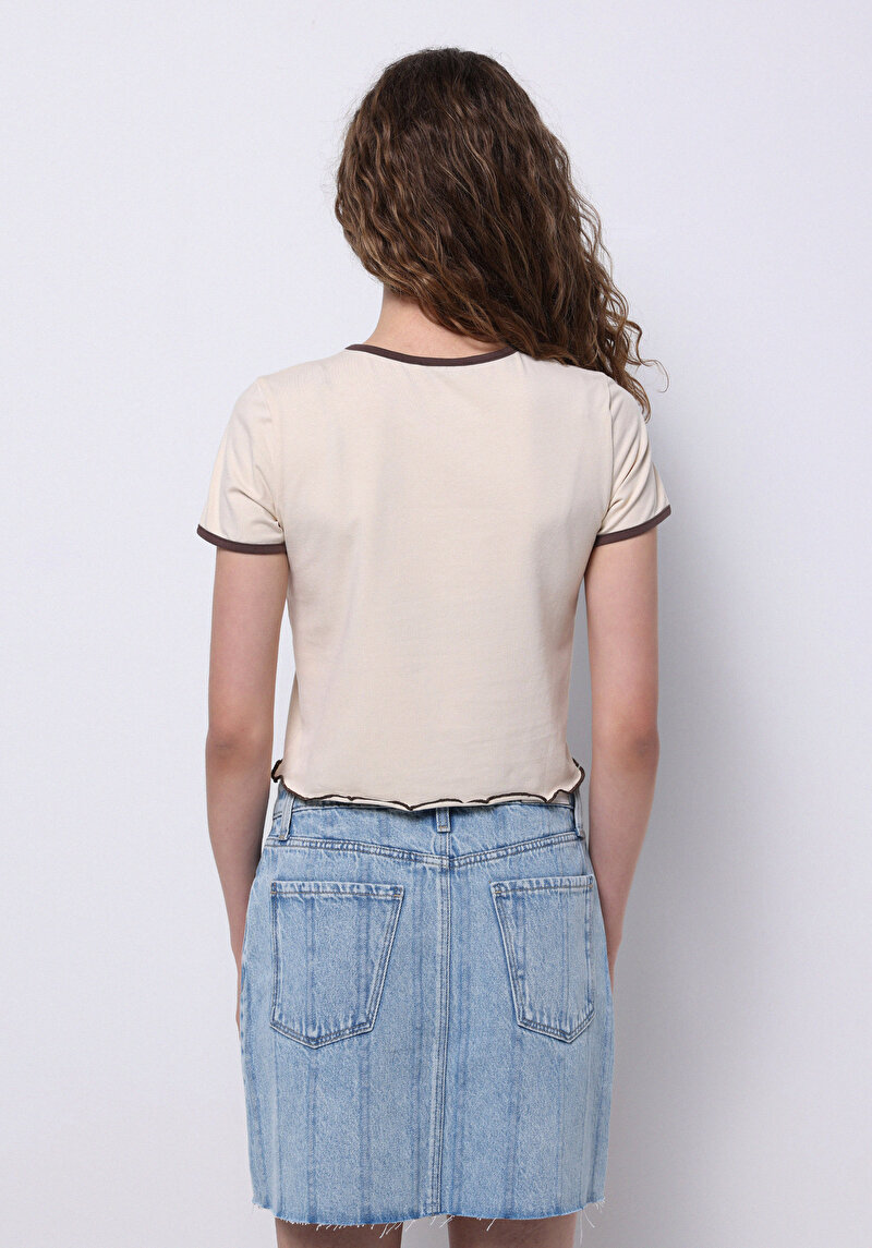 Показати інформацію про Футболка З Коротким Рукавом Жіноча Бежева  Cl1073159