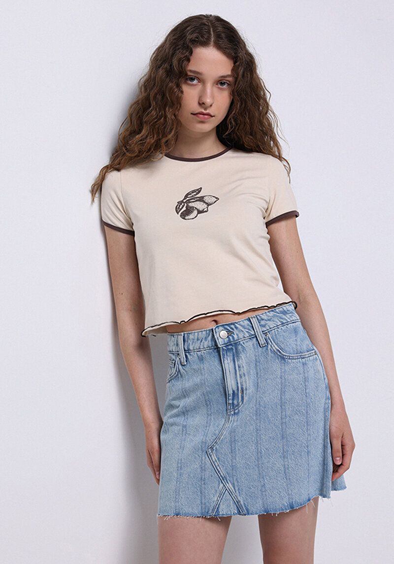 Показати інформацію про Футболка З Коротким Рукавом Жіноча Бежева  Cl1073159