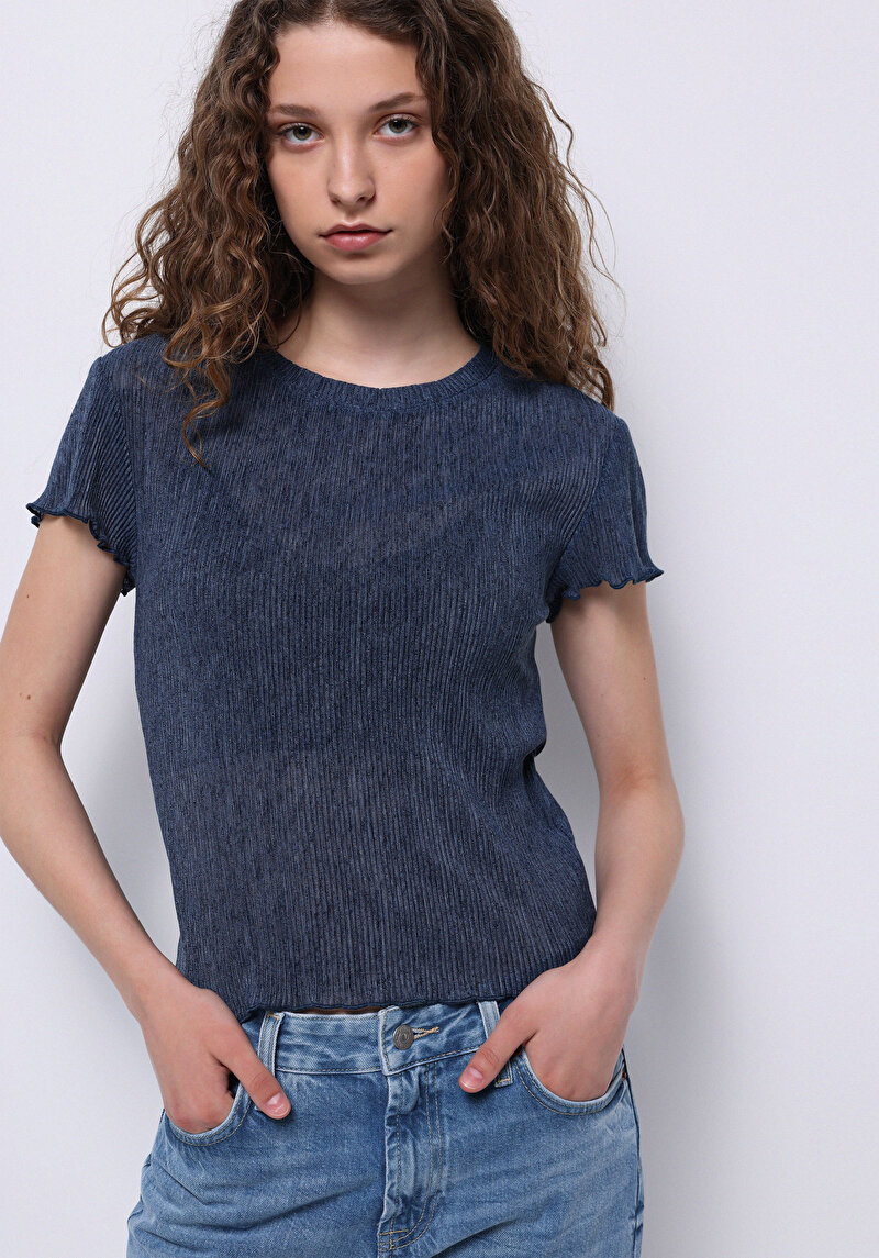 Зображення Блуза З Коротким Рукавом Жіночий Блакитна  Cl1073173