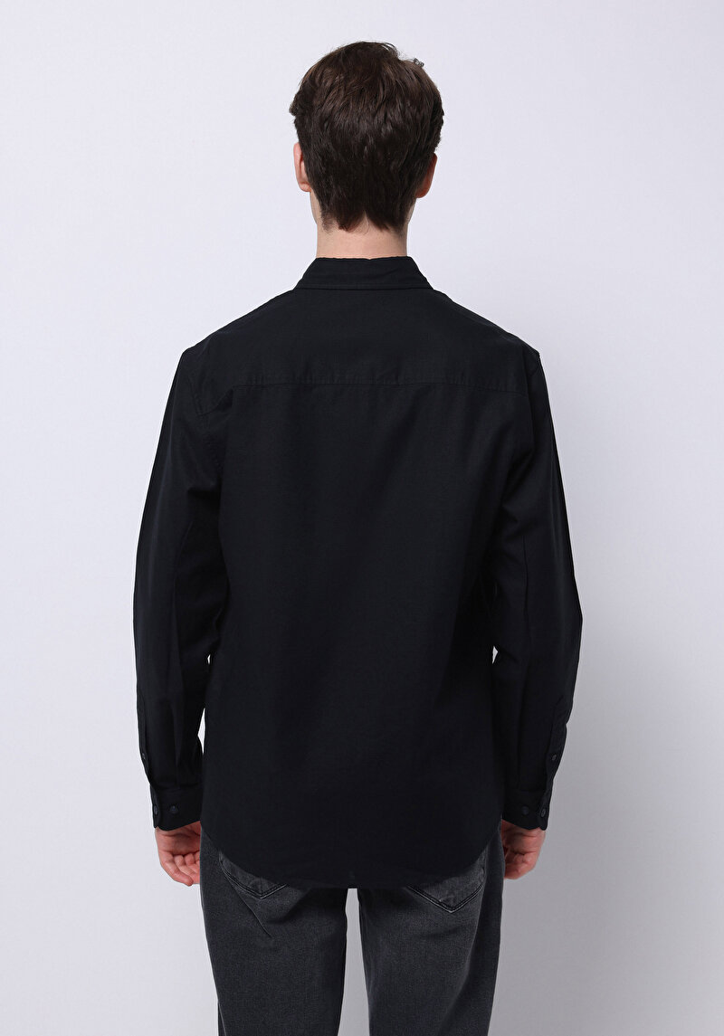 Зображення Сорочка З Довгим Рукавом Чоловіча Чорна Cl1074489