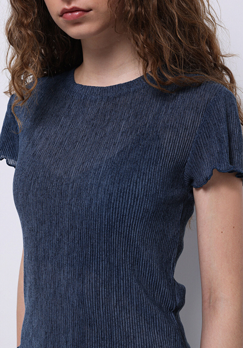 Показати інформацію про Блуза З Коротким Рукавом Жіночий Блакитна  Cl1073173