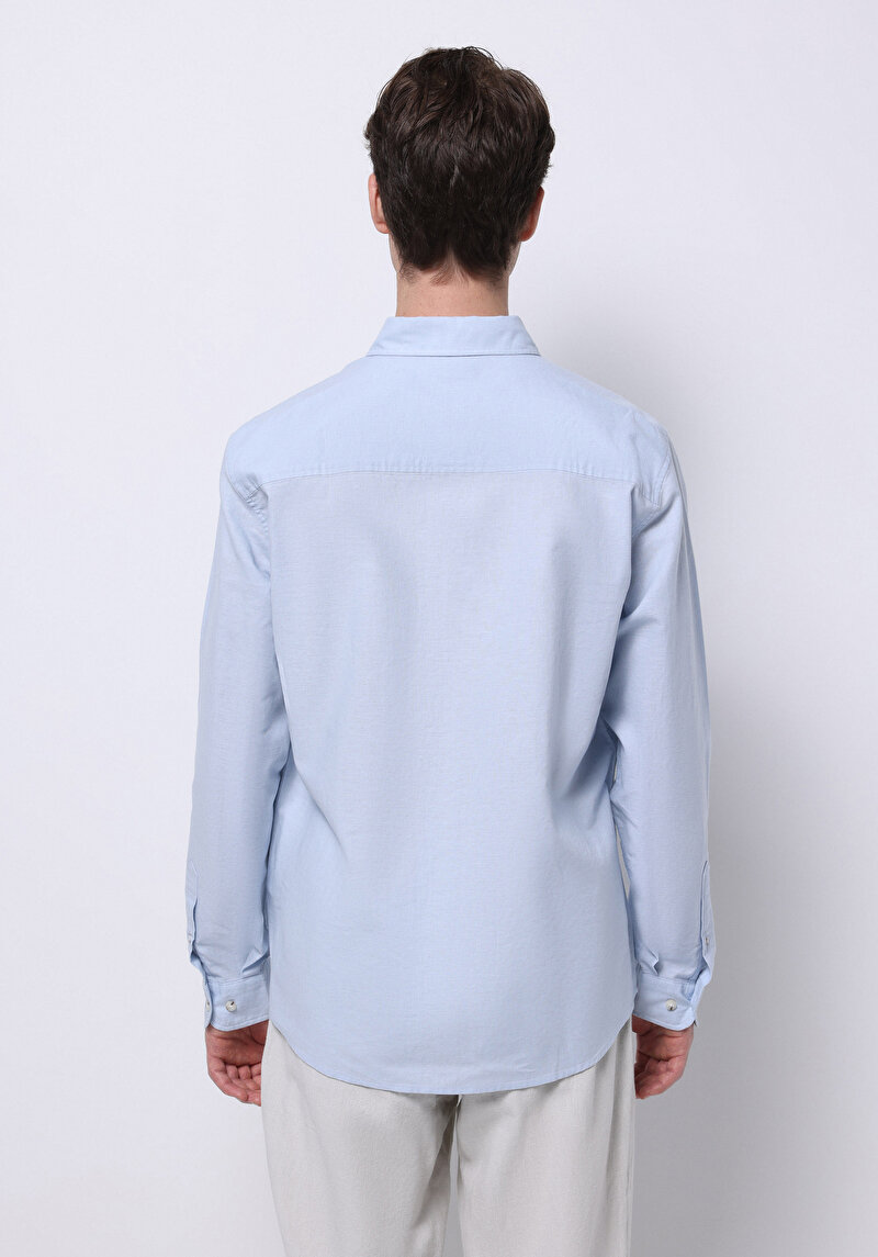 Показати інформацію про Сорочка З Довгим Рукавом Чоловіча Блакитна  Cl1074489