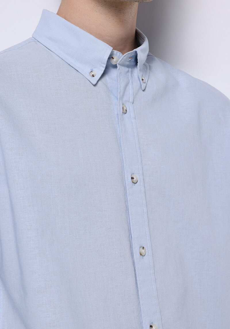 Показати інформацію про Сорочка З Довгим Рукавом Чоловіча Блакитна  Cl1074489