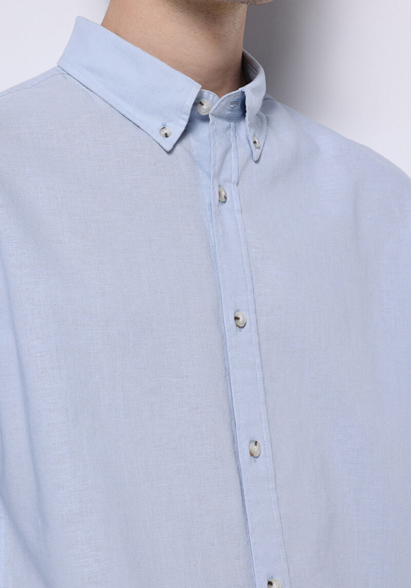 Зображення Сорочка З Довгим Рукавом Чоловіча Блакитна Cl1074489