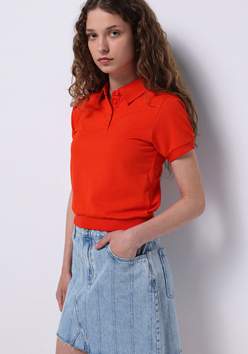 Зображення Поло З Коротким Рукавом Жіноче Червоне  Cl1074602