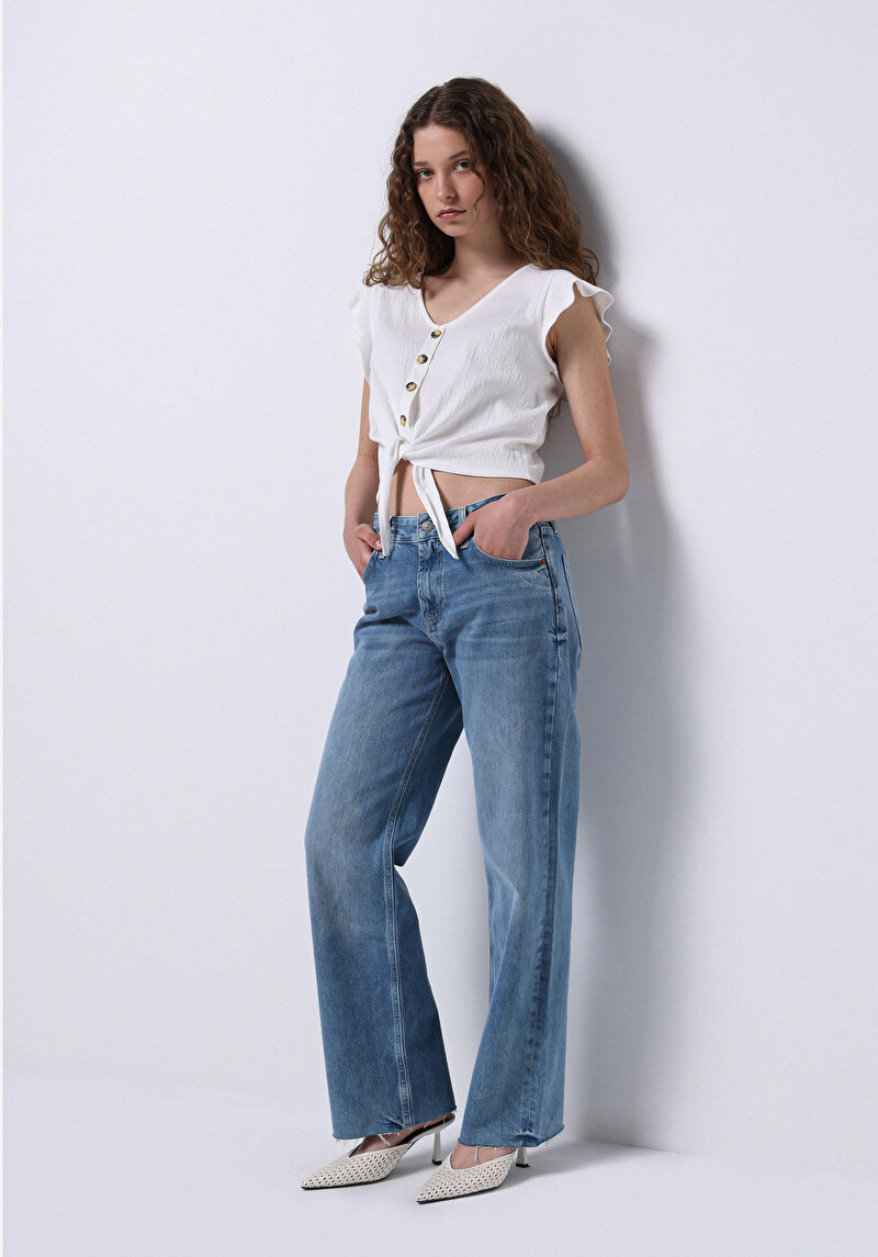 Зображення Джинси Жіночі Блакитні Прямого Крою Cl1075831