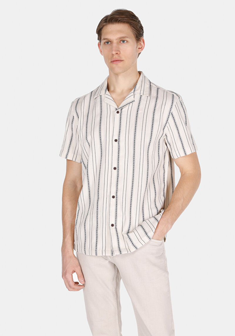 Зображення Сорочка З Коротким Рукавом Чоловіча Бежева  Cl1072877