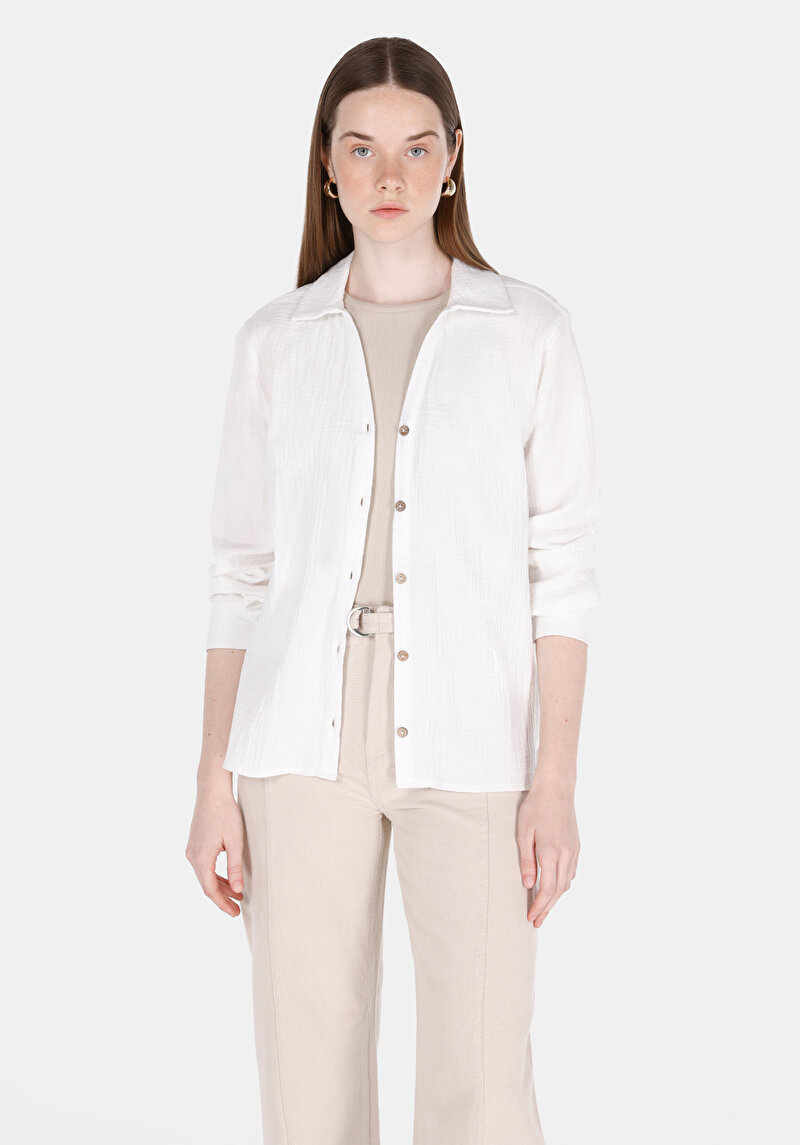 Зображення Сорочка З Довгим Рукавом Жіноча Біла  Cl1073286