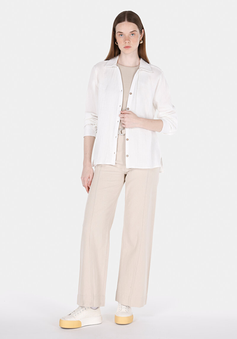 Показати інформацію про Сорочка З Довгим Рукавом Жіноча Біла  Cl1073286