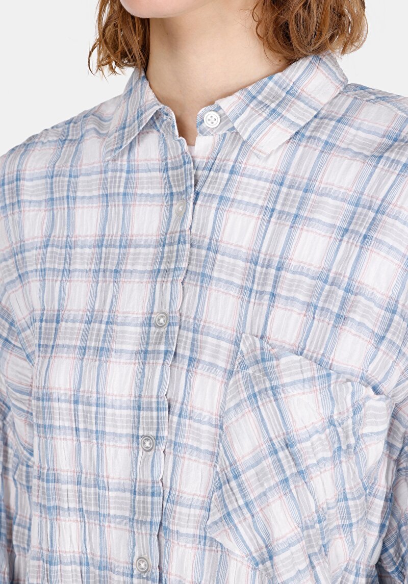 Зображення Сорочка З Довгим Рукавом Жіноча Блакитна Cl1073287