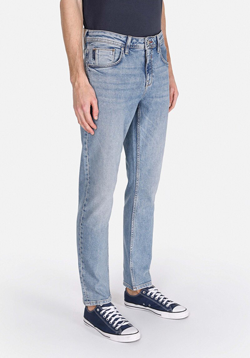 Зображення 044 Karl Джинси Чоловічі Блакитні Прямого Крою Cl1072980