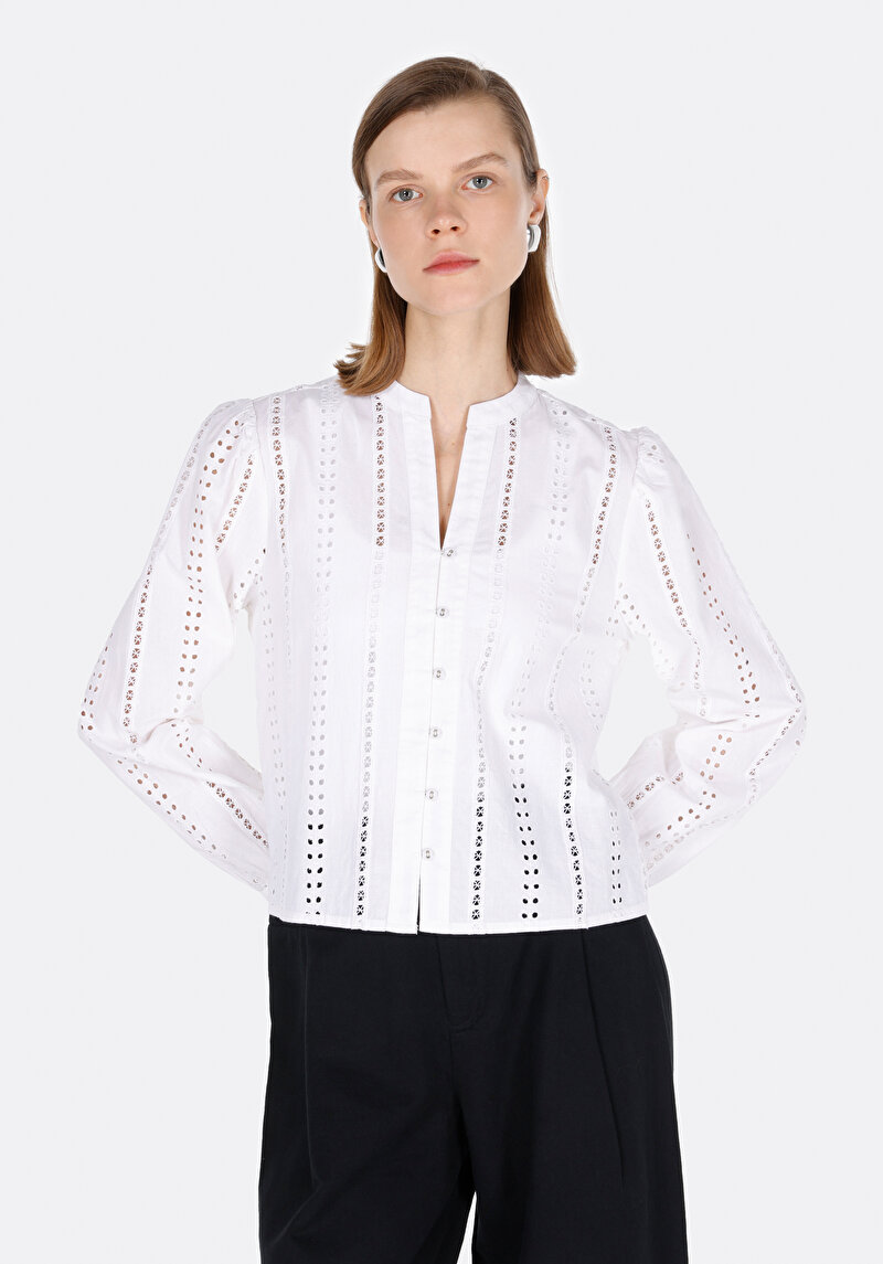 Показати інформацію про Сорочка З Довгим Рукавом Жіноча Біла  Cl1073021