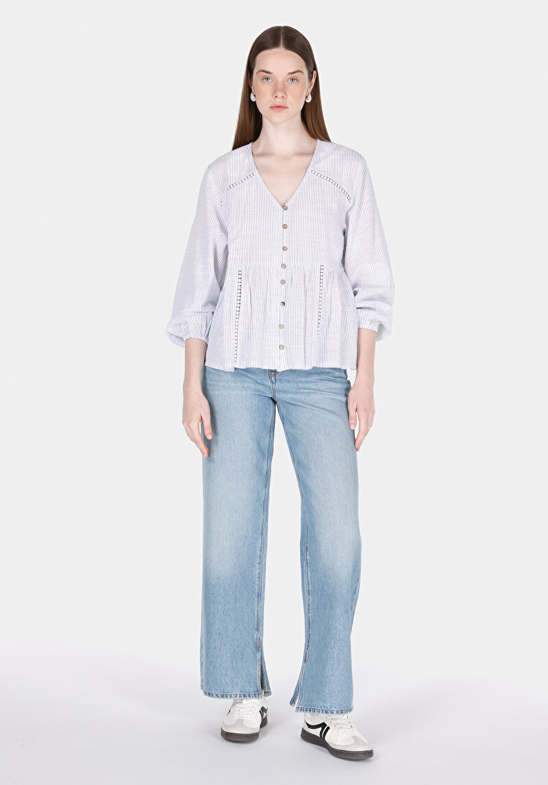 Показати інформацію про Сорочка З Довгим Рукавом Жіноча Біла  Cl1073357