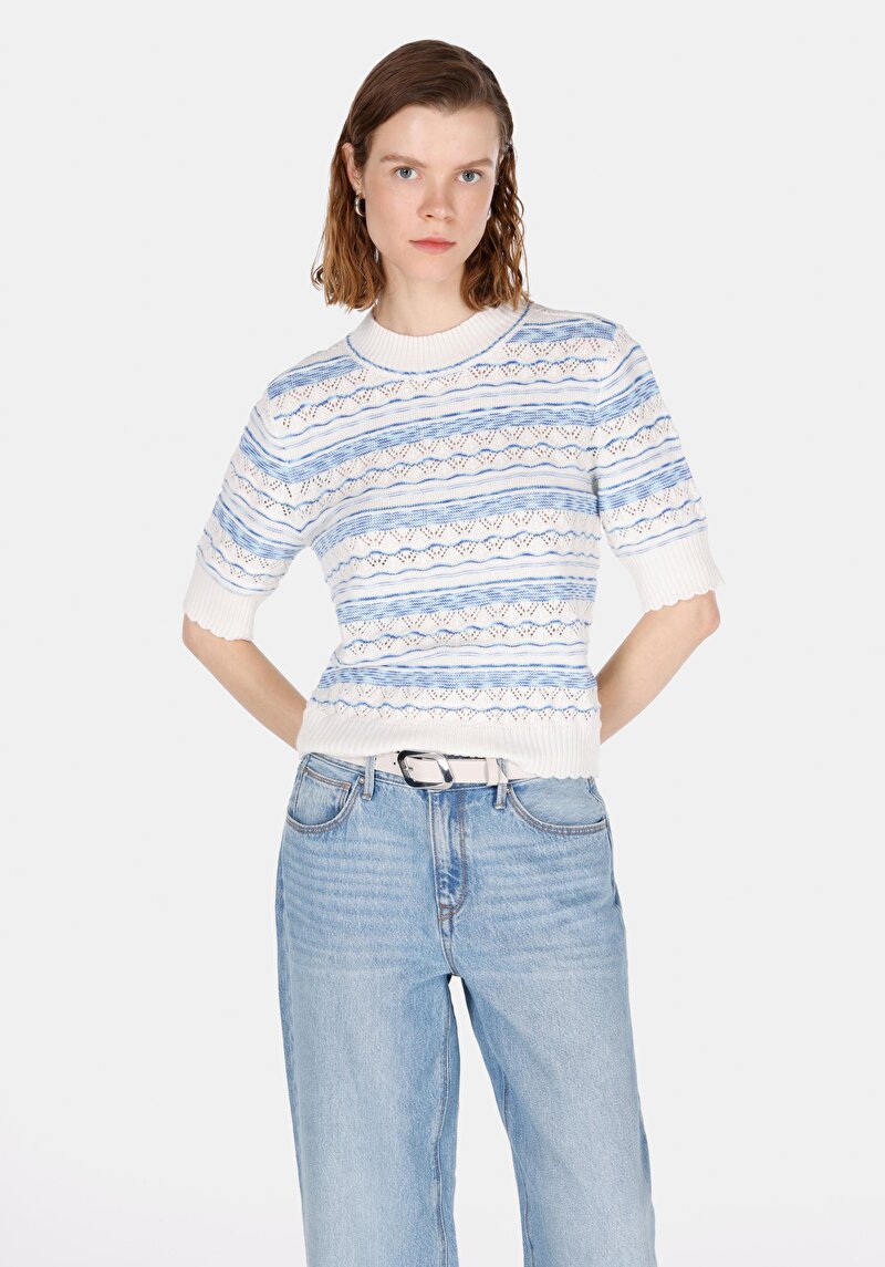 Зображення Светр Із Коротким Рукавом Жіночий Білий  Cl1073121