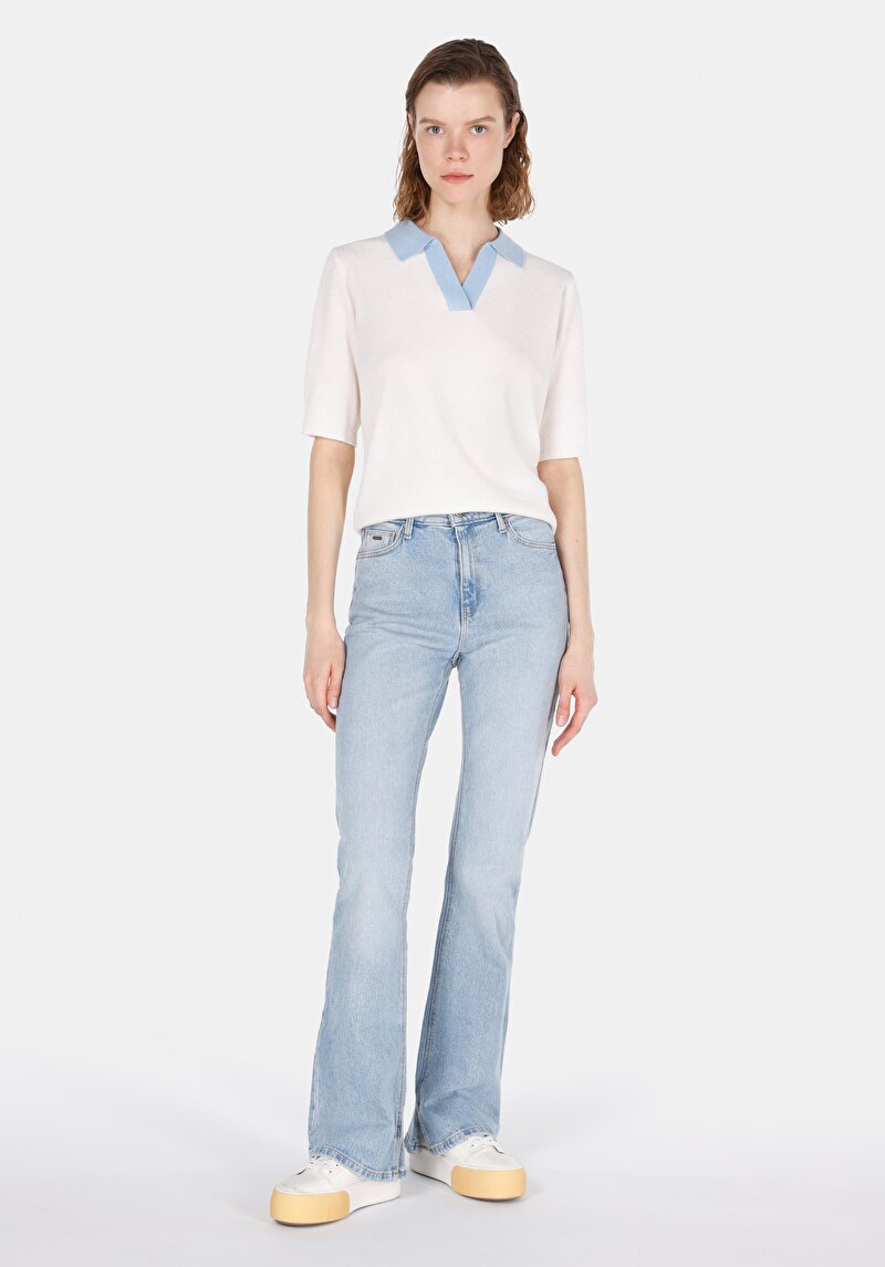 Показати інформацію про Светр Із Коротким Рукавом Жіночий Білий  Cl1073124