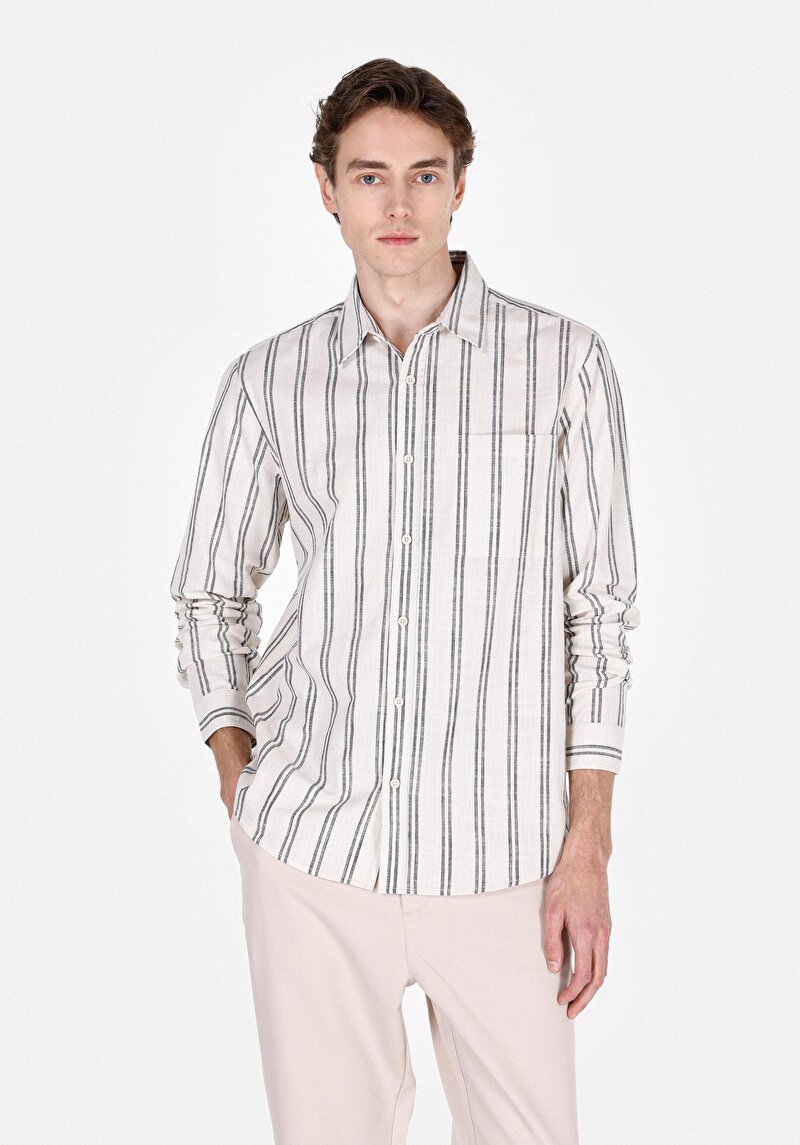 Зображення Сорочка З Довгим Рукавом Чоловіча Бежева Cl1071904