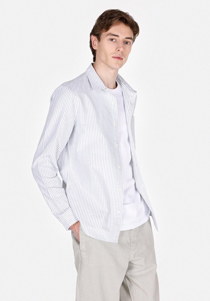 Зображення Сорочка З Довгим Рукавом Чоловіча Бірюзова  Cl1074004