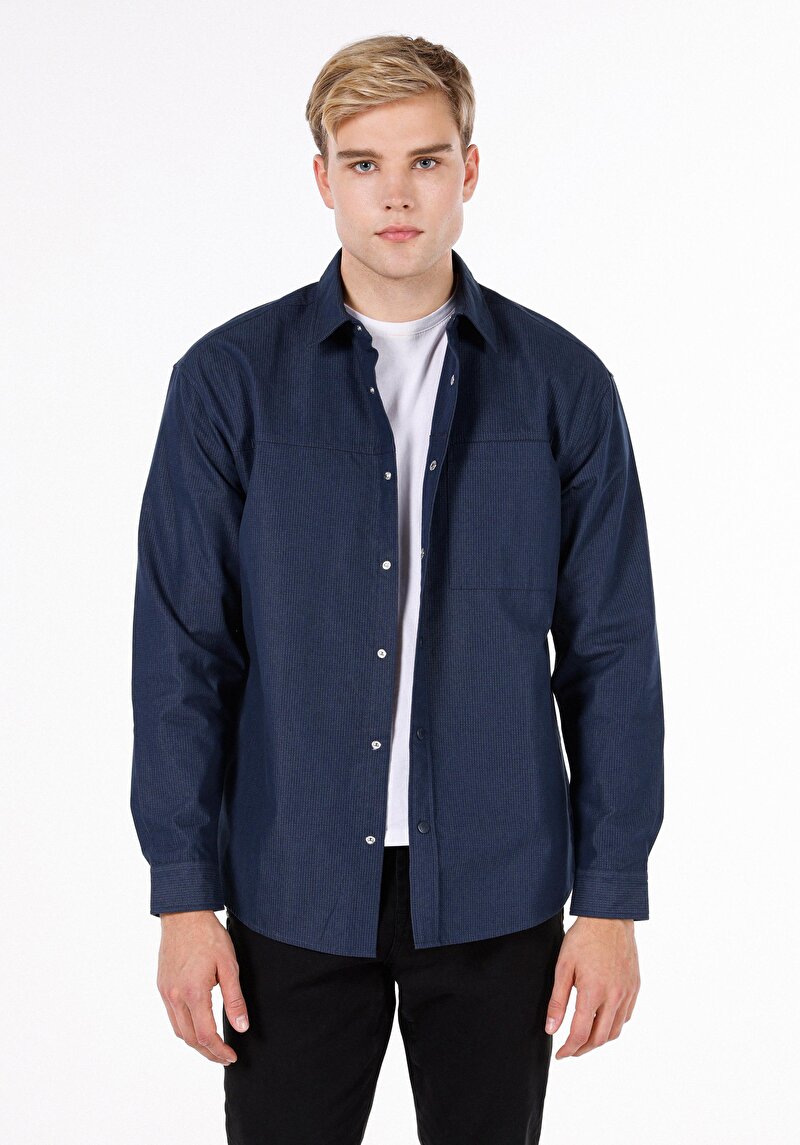 Зображення Сорочка З Довгим Рукавом Чоловіча Синя  Cl1072000