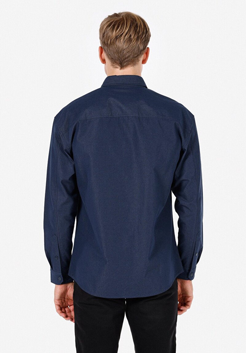 Показати інформацію про Сорочка З Довгим Рукавом Чоловіча Синя  Cl1072000