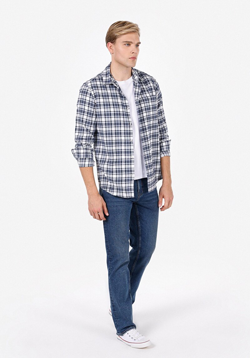 Показати інформацію про Сорочка З Довгим Рукавом Чоловіча Синя  Cl1072024