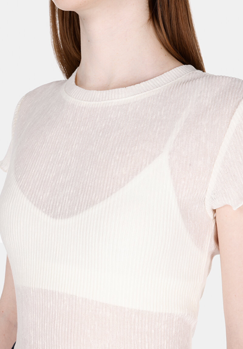 Показати інформацію про Блуза З Коротким Рукавом Жіночий Біла  Cl1073173