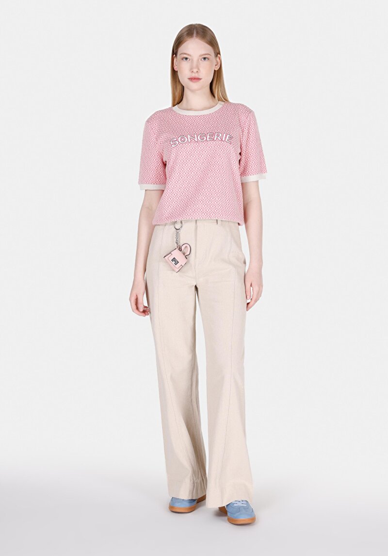 Показати інформацію про Светр Із Коротким Рукавом Жіночий Рожевий  Cl1073198