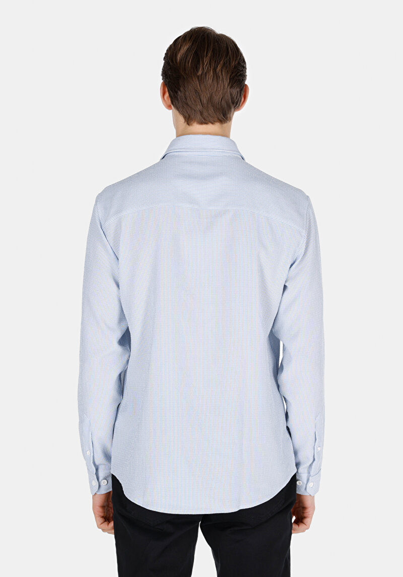 Зображення Сорочка З Довгим Рукавом Чоловіча Блакитна Cl1072092