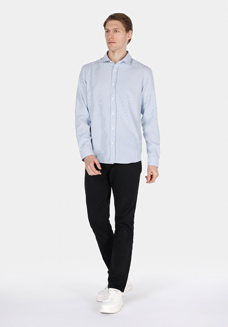 Зображення Сорочка З Довгим Рукавом Чоловіча Блакитна Cl1072092