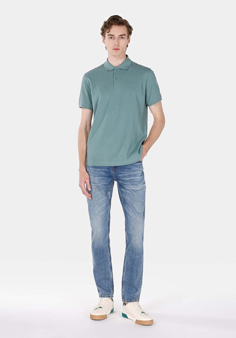 Зображення 044 Karl Джинси Чоловічі Блакитні Прямого Крою Cl1074510