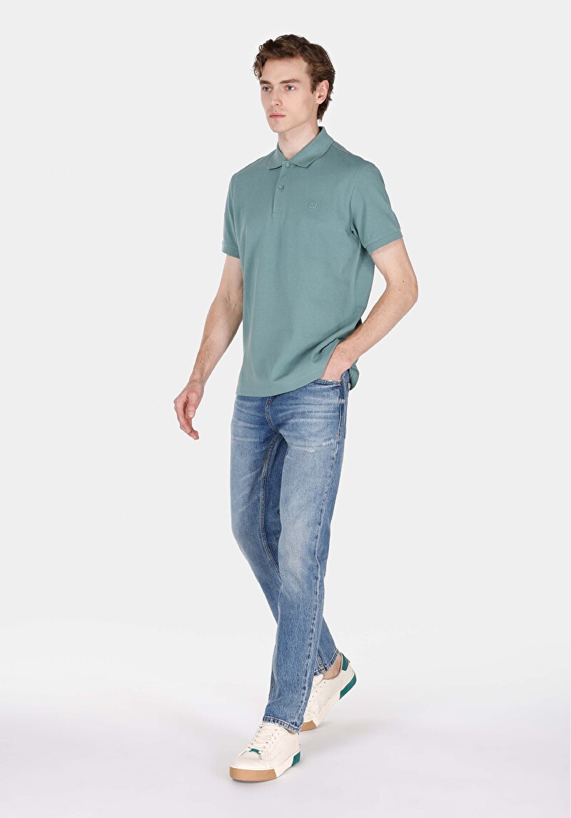 Зображення 044 Karl Джинси Чоловічі Блакитні Прямого Крою Cl1074510