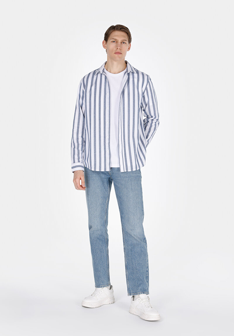 Показати інформацію про Сорочка З Довгим Рукавом Чоловіча Блакитна  Cl1073562