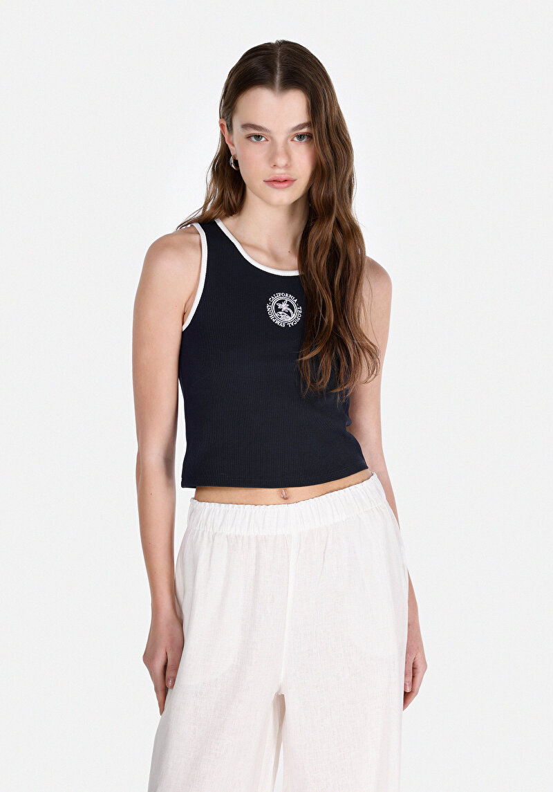 Зображення Светр Із Коротким Рукавом Жіночий Синій  Cl1074549