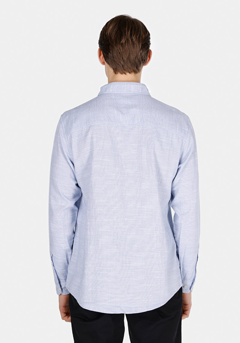 Зображення Сорочка З Довгим Рукавом Чоловіча Блакитна Cl1073563