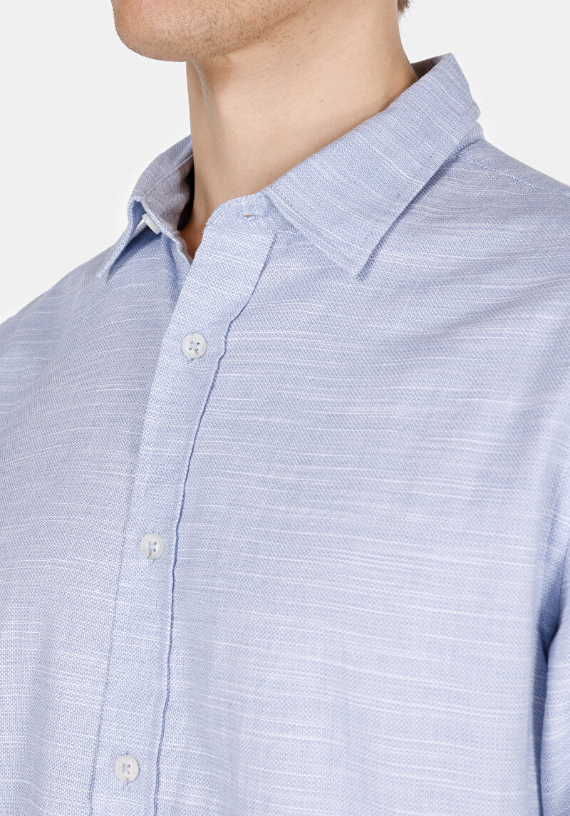 Зображення Сорочка З Довгим Рукавом Чоловіча Блакитна Cl1073563